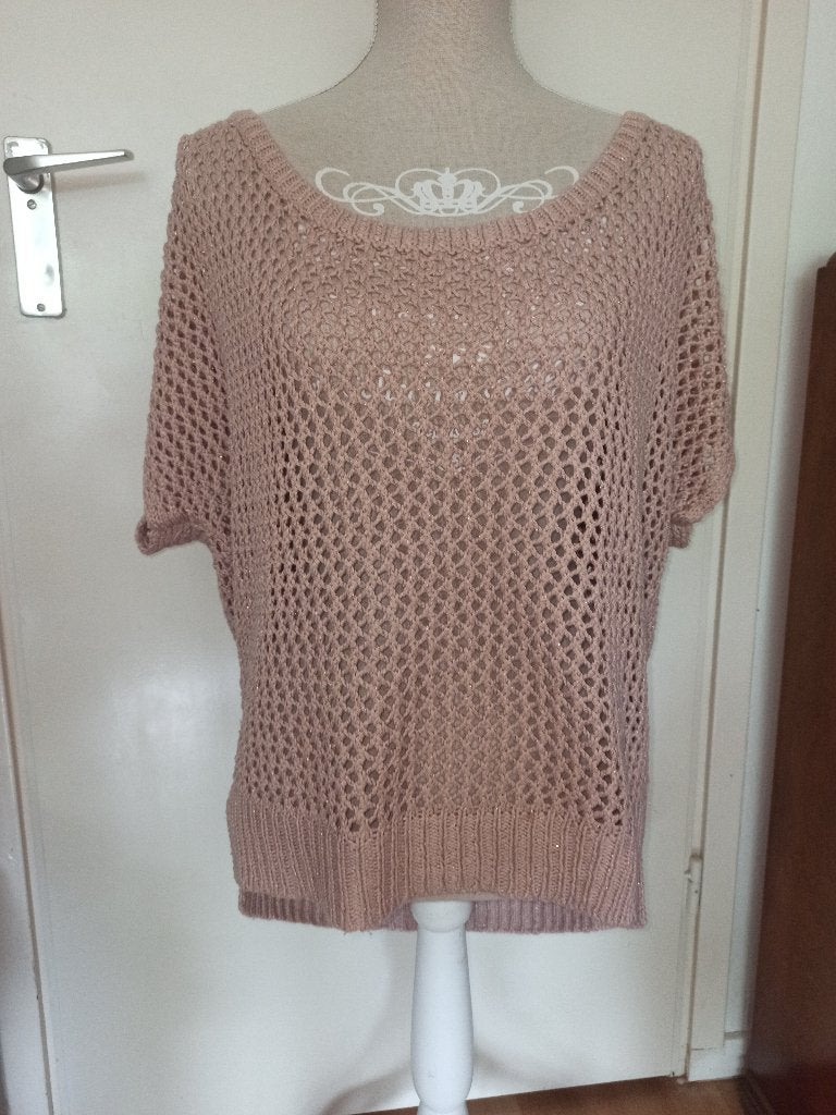 Roze gebreide trui hes van Steps met goud glitter maat XL, Verzenden, Maat 46/48 (XL) of groter, Zo goed als nieuw, Steps