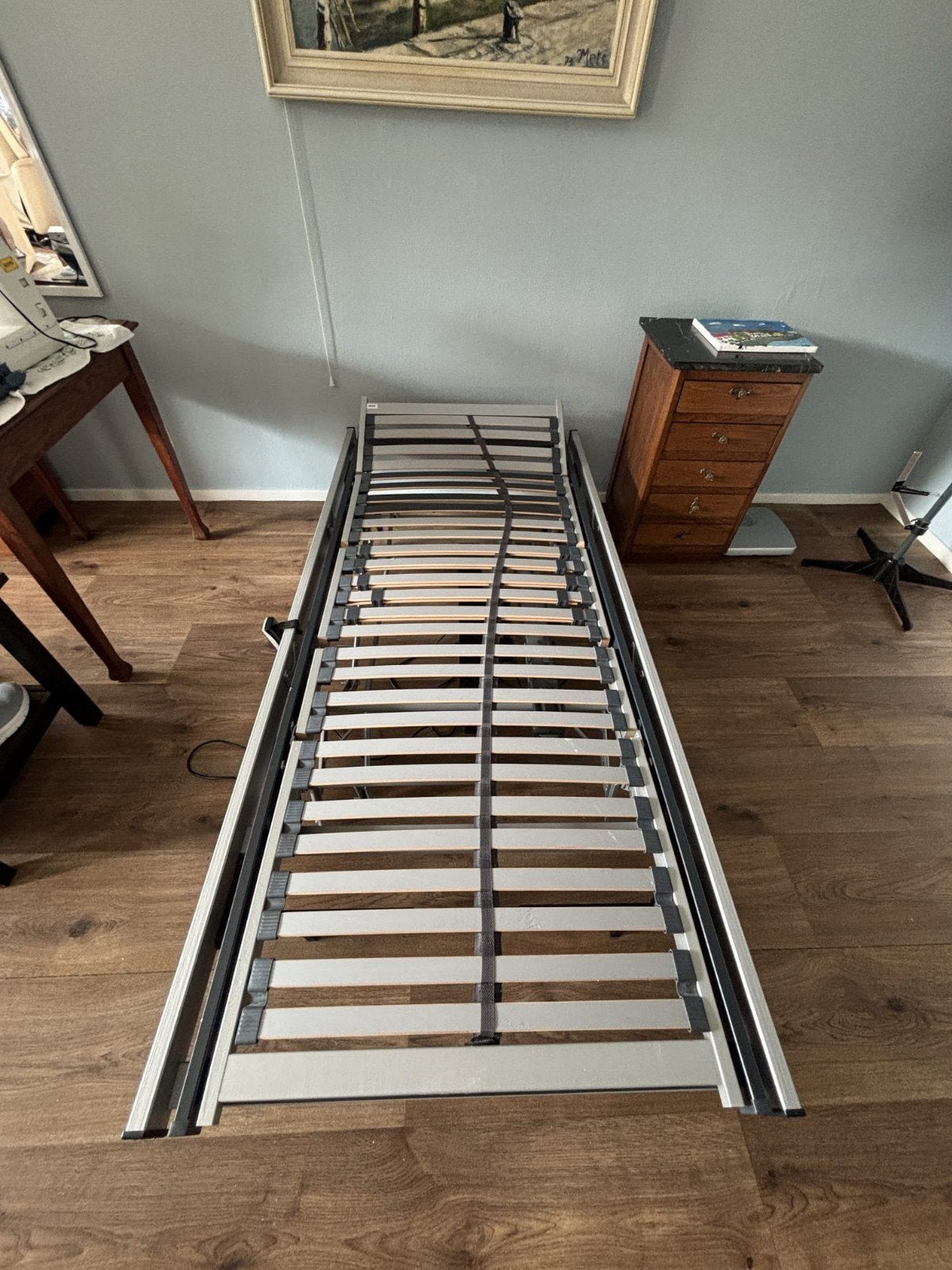 Hoog/laagbed 1-persoons in nieuwstaat, eventueel met matras, Huis en Inrichting, Slaapkamer | Bedden, Ophalen, Verstelbaar, 90 cm