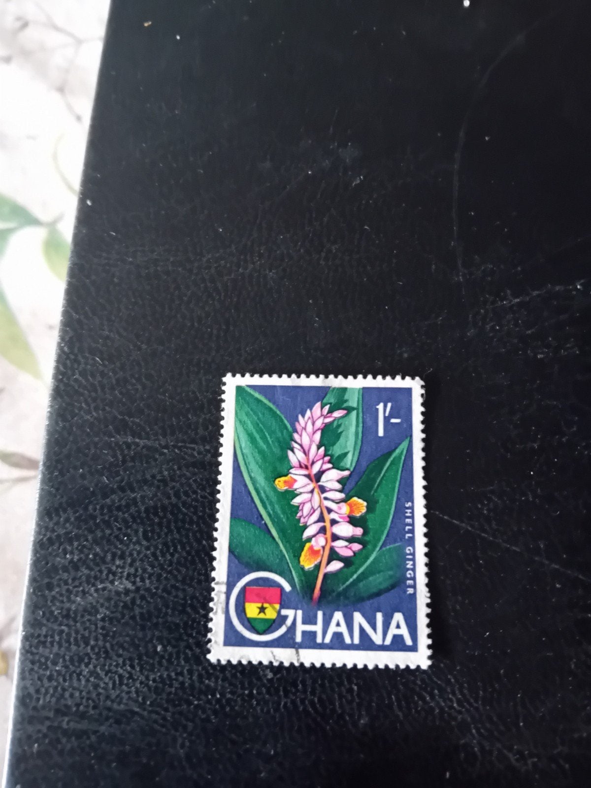 Ghana postzegel - Shell Ginger bloem (1 shilling), Ophalen of Verzenden, Gestempeld