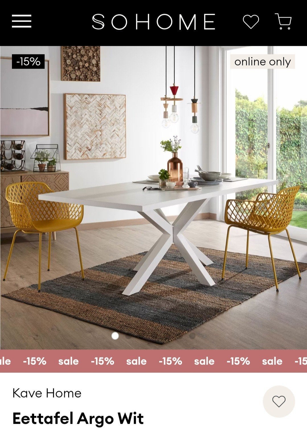 Eettafel Argo Wit - Kave Home (200x100 cm), Ophalen, Overige materialen, Modern, Scandinavisch, 50 tot 100 cm