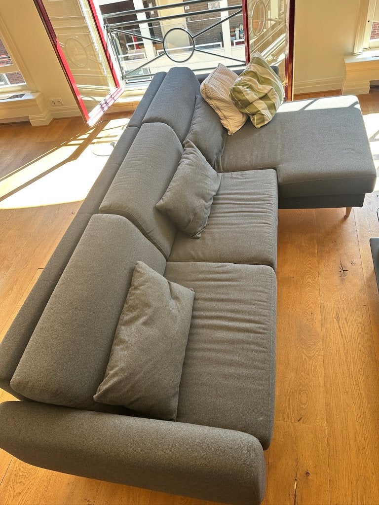 IKEA SLATORP 3-zitsbank met chaise longue (donkergrijs), Ophalen, 250 tot 300 cm, Driepersoons, 75 tot 100 cm