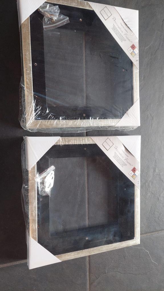 2 lijsten zilver vierkant 23 x 23 cm - nieuw, Minder dan 50 cm, Metaal of Aluminium, Nieuw, Ophalen of Verzenden