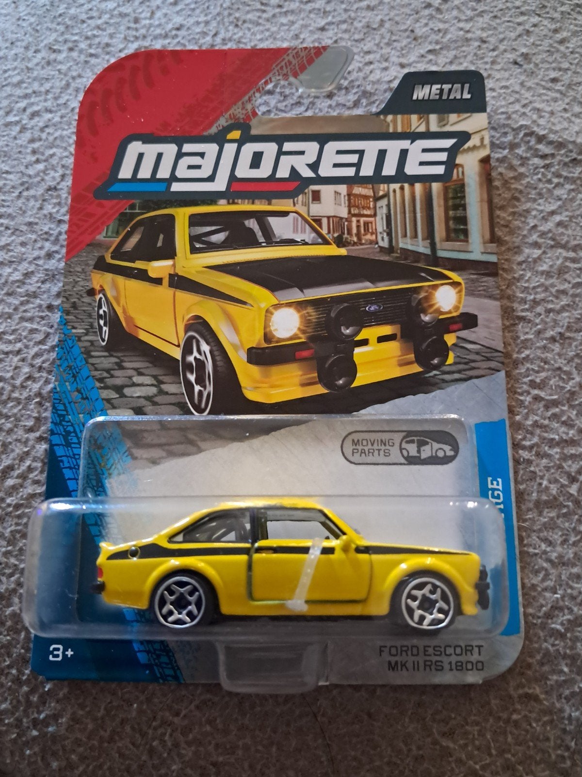 Majorette Ford Escort MK II RS 1800 geel nieuw in verpakking, Ophalen of Verzenden, Nieuw, Auto