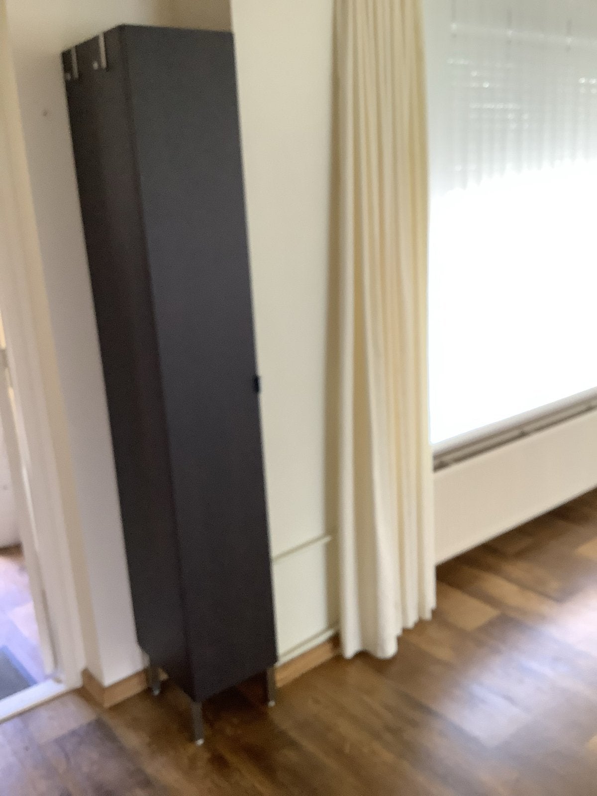 Badkamermeubel donkerbruin/grijs, Huis en Inrichting, Ophalen, (Half)hoge kast, Minder dan 50 cm, Gebruikt