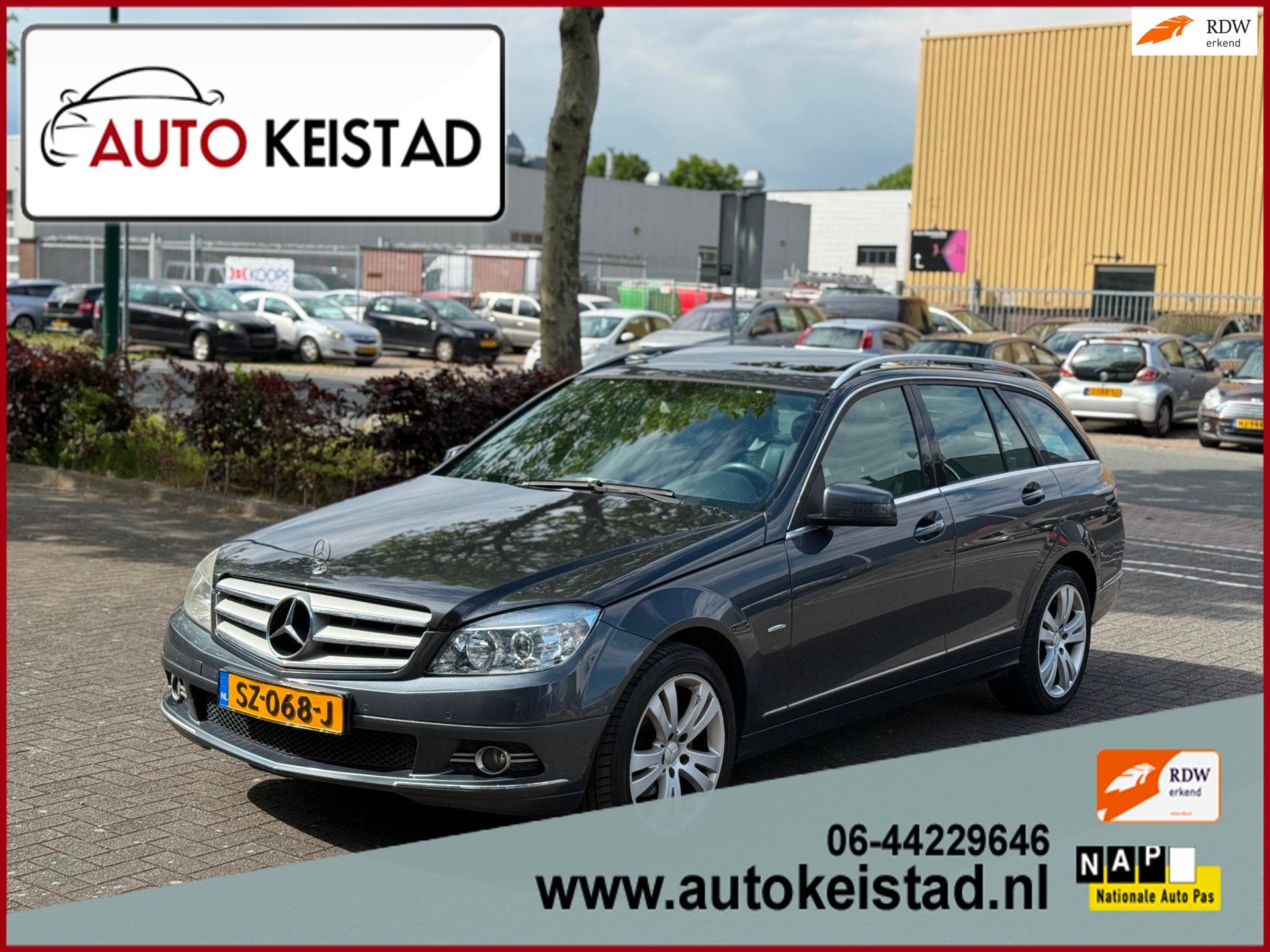 Mercedes-Benz C-klasse Estate 180 KOMPRESSOR AVANTGARDE, NAV, Auto's, Automaat, Achterwielaandrijving, Zwart, 84 €/maand