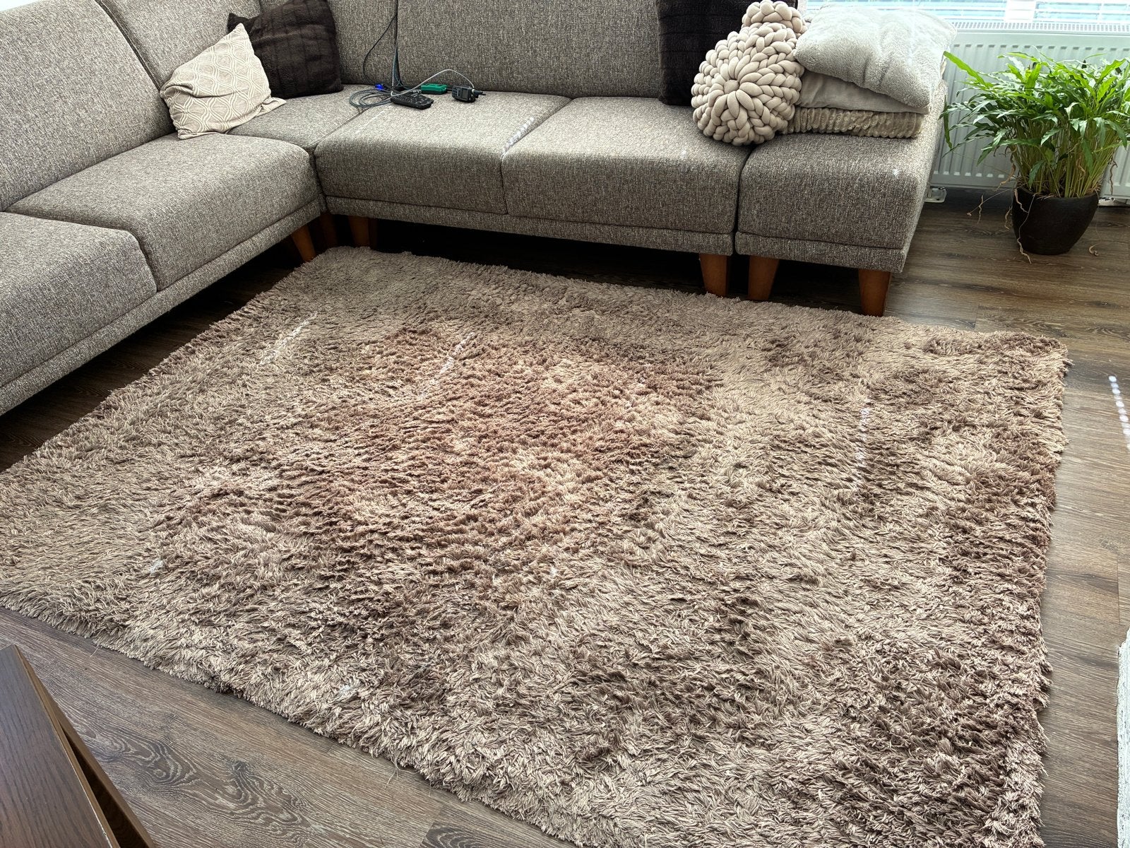 Mooi bruin vloerkleed 170x230 cm, Ophalen, Gebruikt, Bruin, 150 tot 200 cm