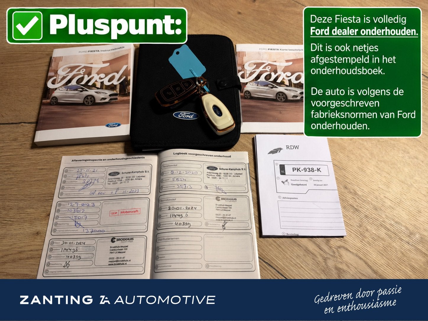 Ford Fiesta 1.0 EcoBoost Titanium | Pano-dak | 100% Ford Dea, Voorwielaandrijving, Dealer onderhouden, Blauw, 100 pk