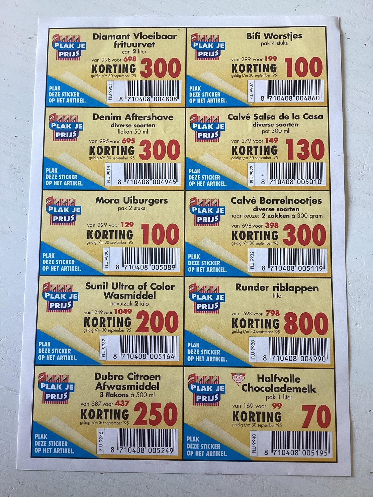 Vel kortingsstickers C1000 supermarkt, Verzamelen, Verzenden, Zo goed als nieuw, Winkel of Supermarkt
