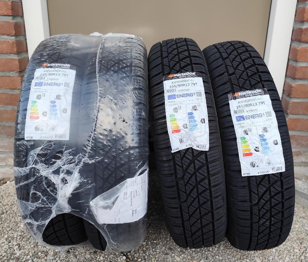 Set 4x Hankook All-Season 155/80 R13 – NIEUWSTAAT – Koopje!, Ophalen, 155 mm, 13 inch, Nieuw