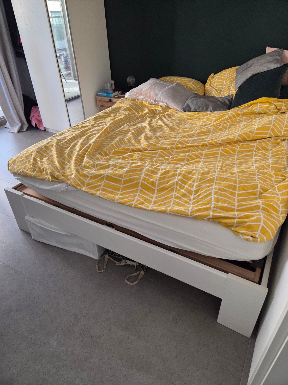 Bed wit 160x200 (Sydney, Leenbakker) - ophalen na 22 juli, Huis en Inrichting, Slaapkamer | Bedden, Ophalen, Gebruikt, Wit, Tweepersoons