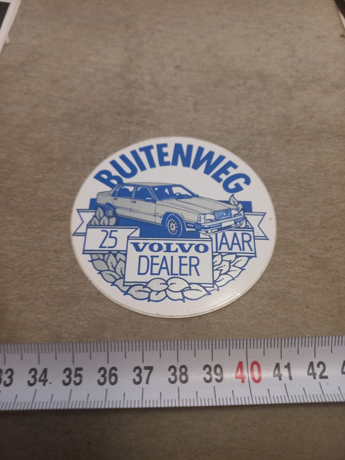 Vintage Volvo Buitenweg 25 Jaar Dealer Sticker, Ophalen of Verzenden