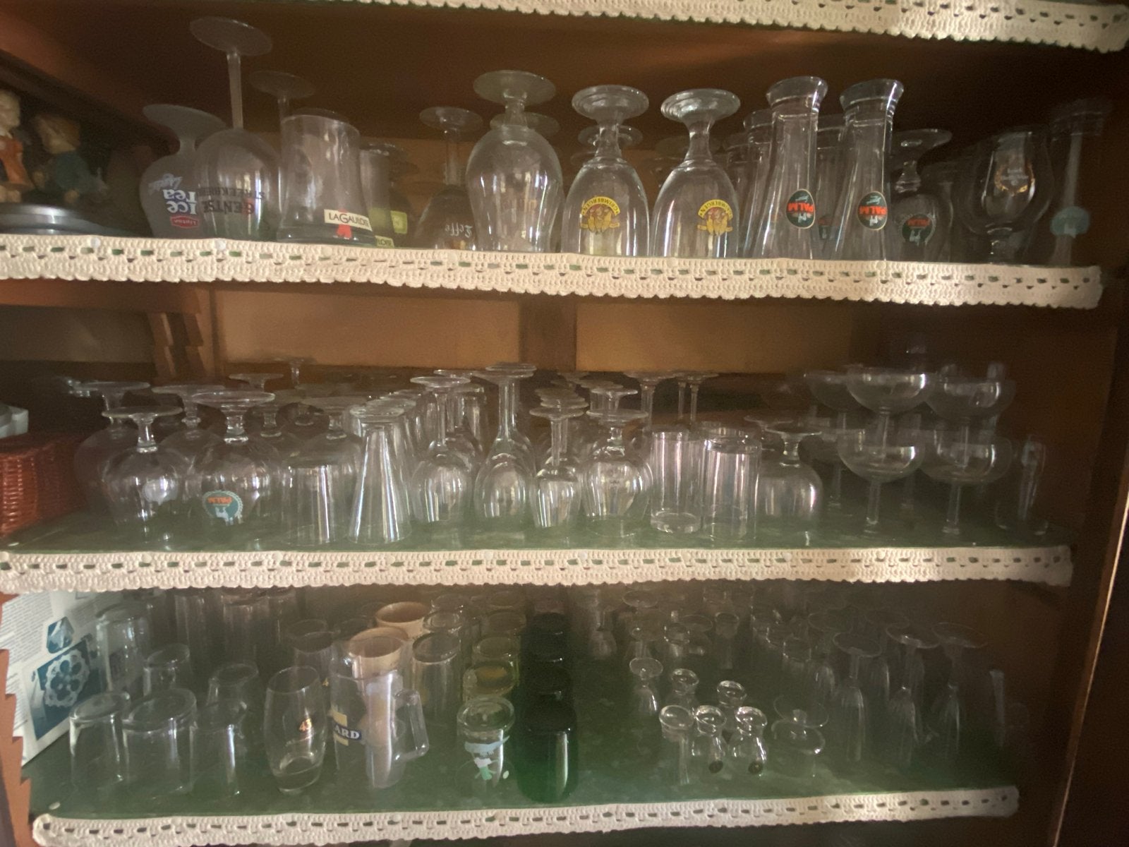Grote collectie diverse glazen (bier, wijn, frisdrank), Antiek en Kunst, Ophalen