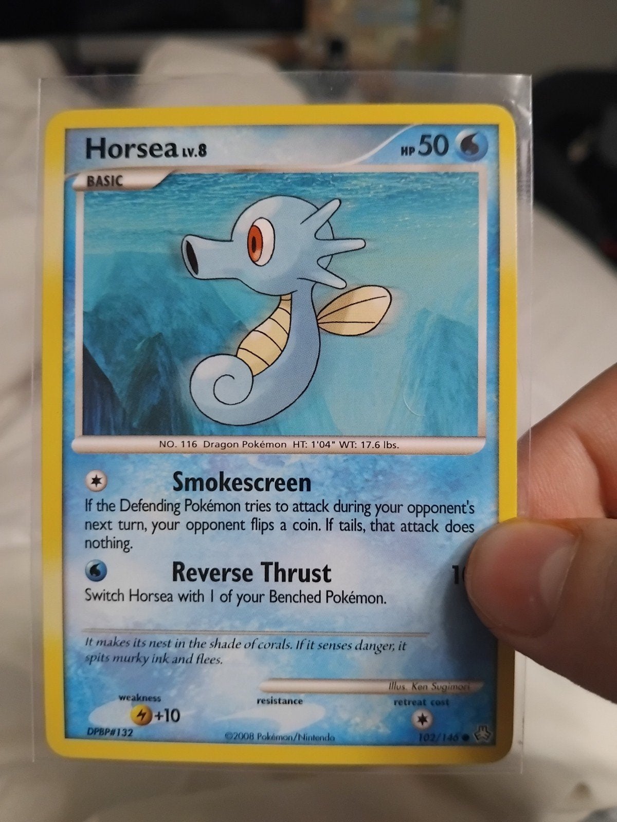 Horsea Pokémon kaart (2008) - 102/146, Ophalen of Verzenden, Gebruikt, Losse kaart