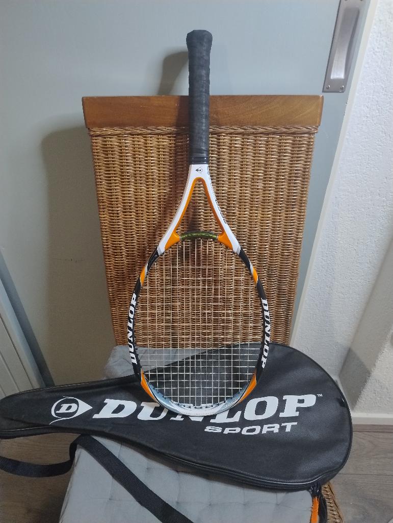 Dunlop Aerogel 6Hundred tennisracket incl hoes, L2, Ophalen of Verzenden, Zo goed als nieuw, Racket