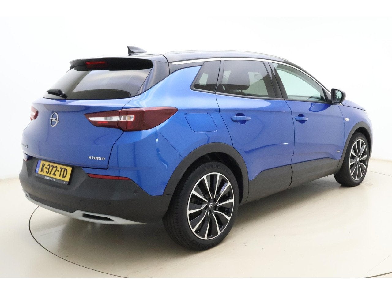 Opel Grandland X 1.6 Turbo Hybrid Elegance Automaat | Ledere, Auto's, 228 pk, 4 cilinders, Blauw, Bedrijf