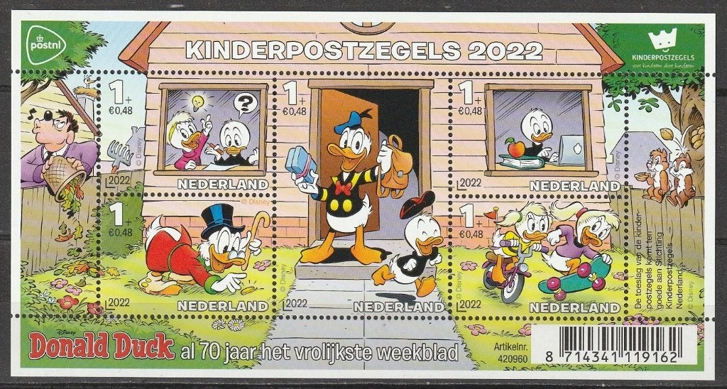 NVPH 4059 Donald Duck, Walt Disney Kinderpostzegels 2022, Ophalen of Verzenden, Na 1940, Postfris
