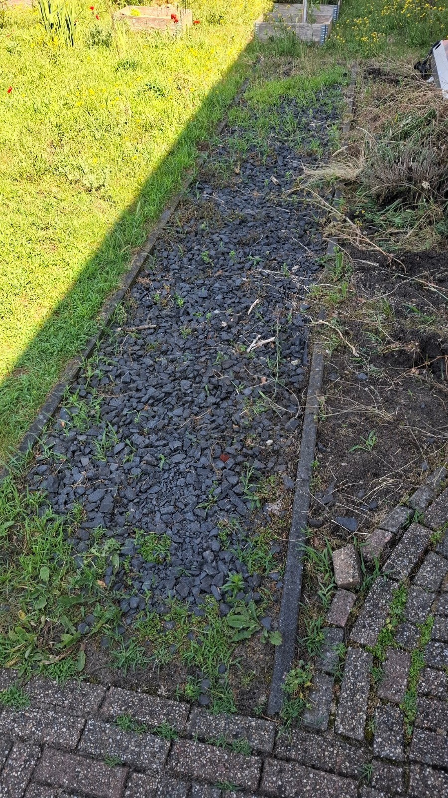Basaltsplit voor tuindecoratie - ca. 6m² (500 kg), Ophalen, Gebruikt, Antraciet, Grind