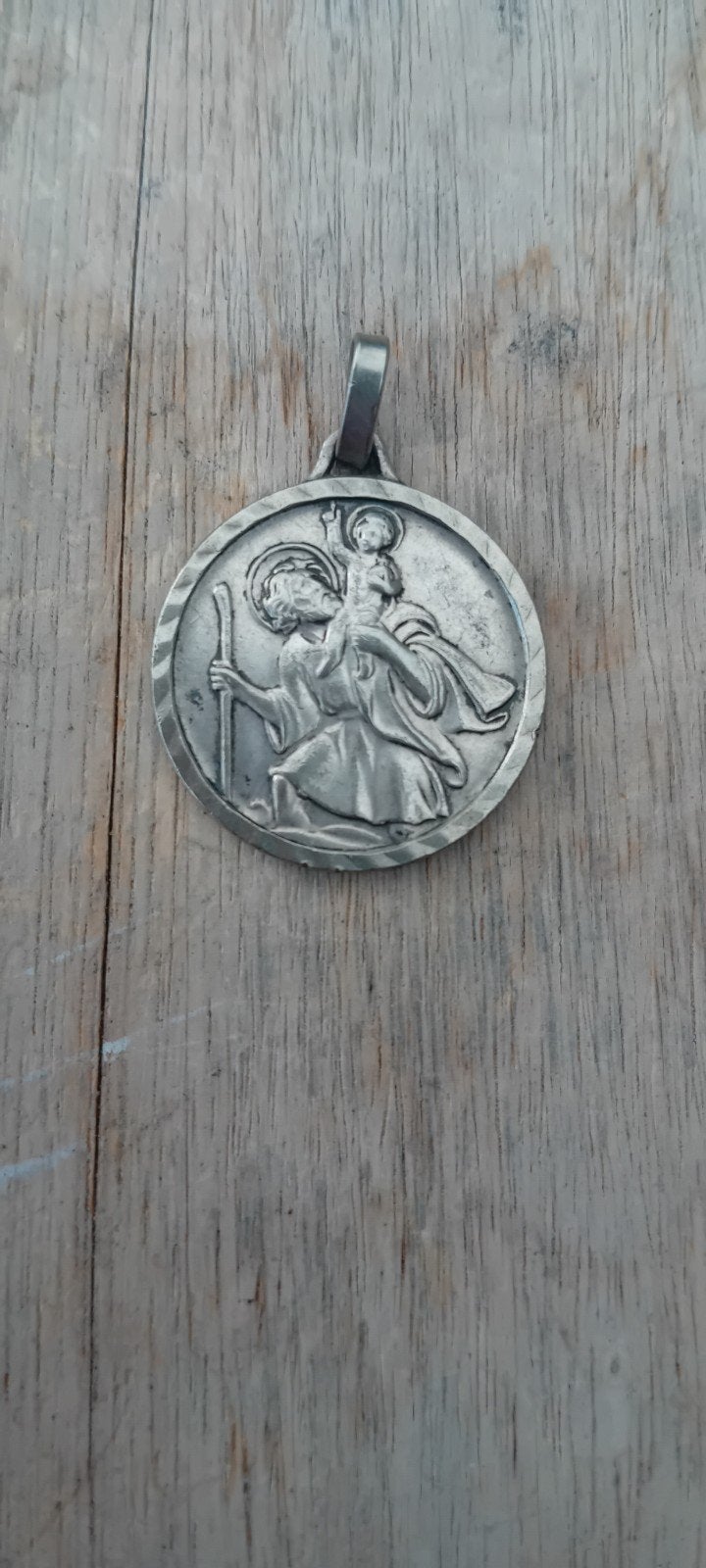 Vintage Sint Christoffel Medaille - Zilverkleurig, Ophalen of Verzenden