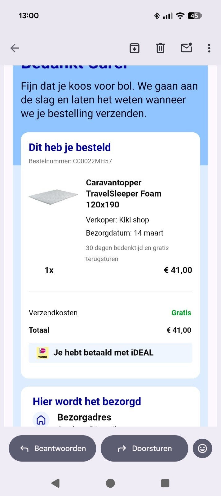 Caravantopper TravelSleeper Foam 120x190, Ophalen, Nieuw