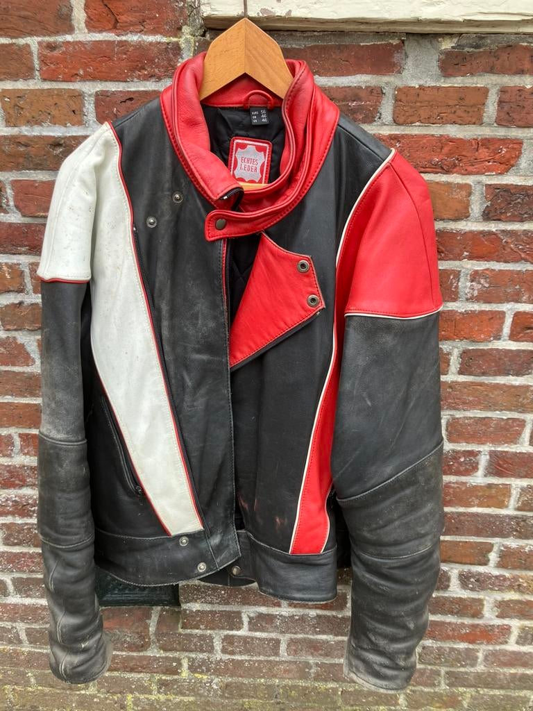 Leren motorjas  + broek, Ophalen of Verzenden, Tweedehands, Jas | leer