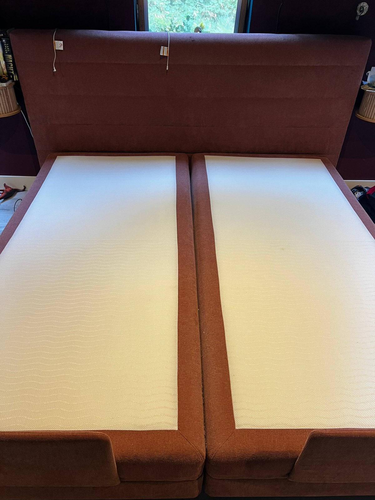 Verstelbare boxspring zonder matrassen 200x210, Huis en Inrichting, Ophalen, 210 cm, Tweepersoons, Zo goed als nieuw