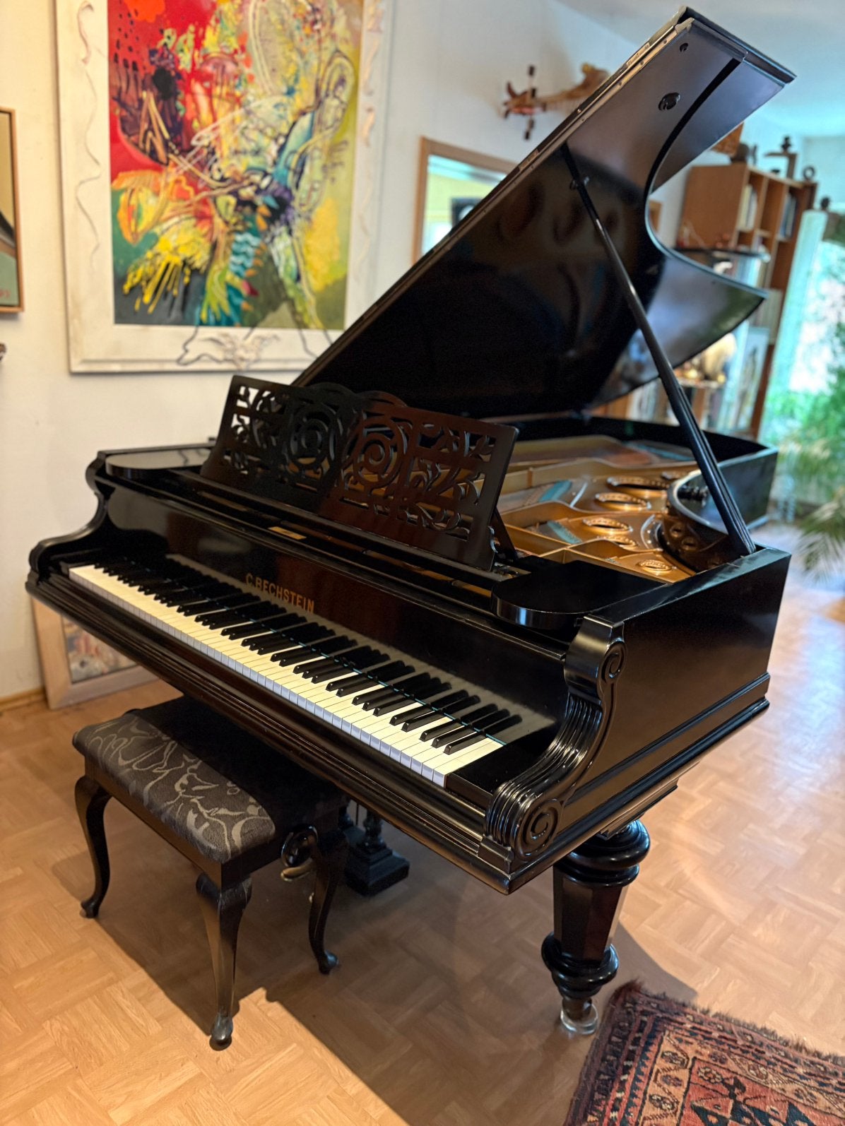 Vleugel Bechstein 1907, Muziek en Instrumenten, Piano's, Ophalen of Verzenden, Gebruikt, Zwart, Vleugel