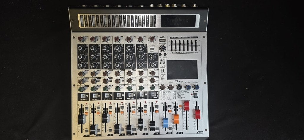 Depusheng AG8 Professional DJ Mixer 8 Channels, Ophalen of Verzenden, Zo goed als nieuw, Depusheng, 5 tot 10 kanalen