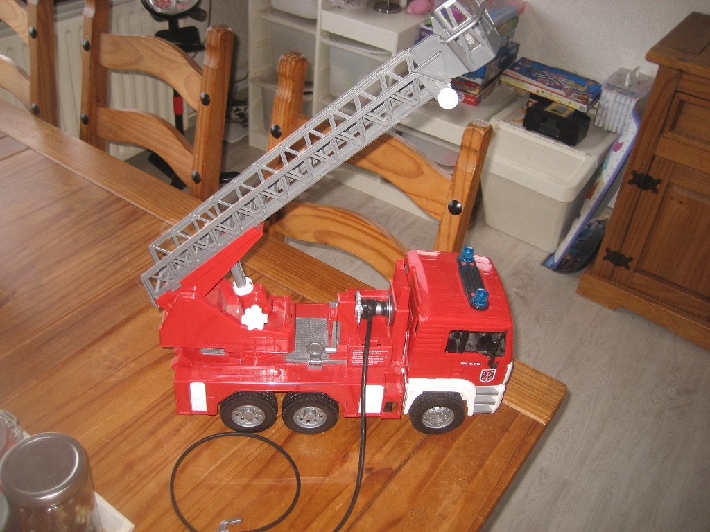 bruder brandweerwagen, Ophalen, Gebruikt