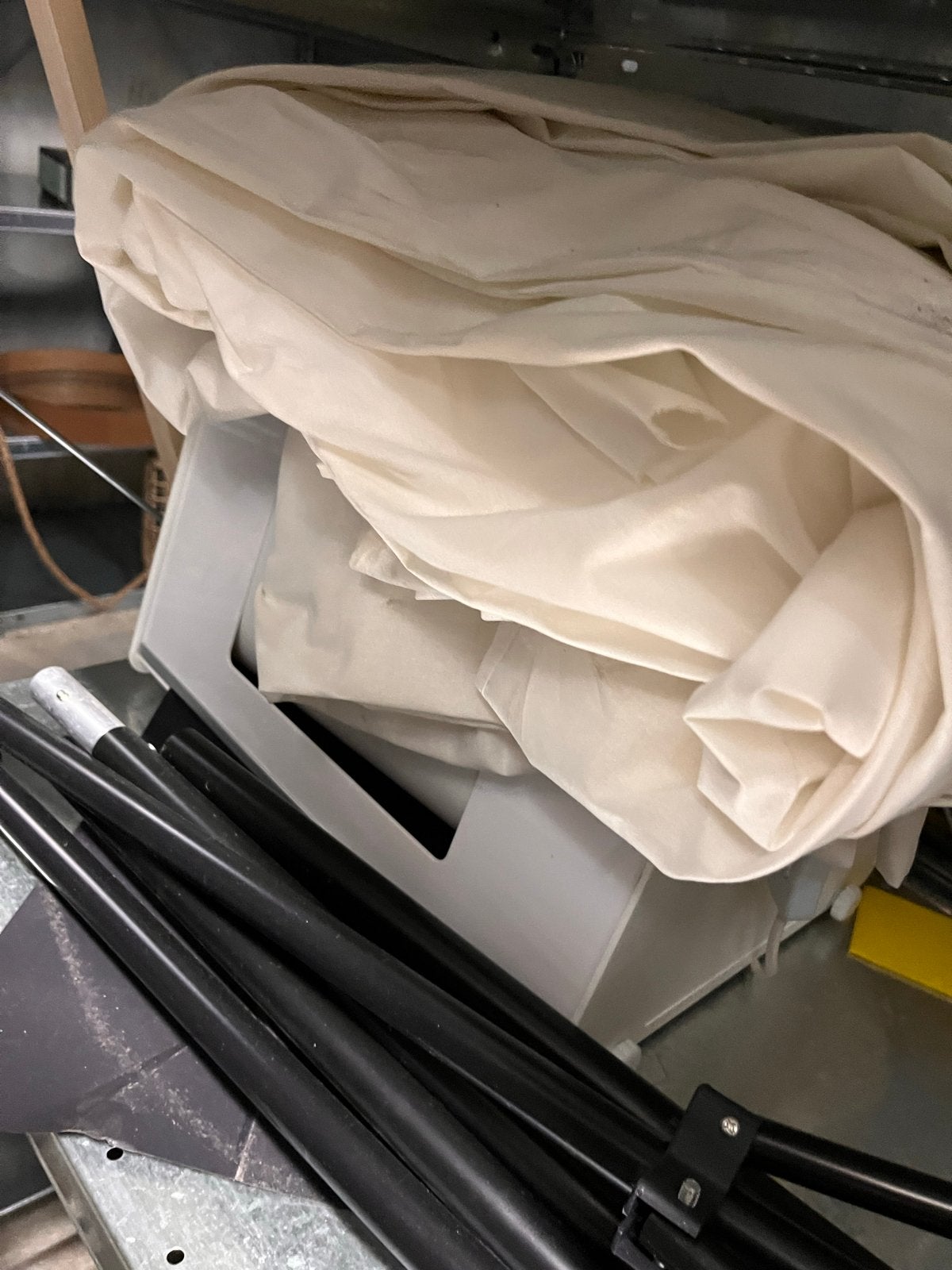 Lichtkast met statieven en wit doek voor fotostudio, Ophalen, Gebruikt, Inclusief statief, Complete fotostudio