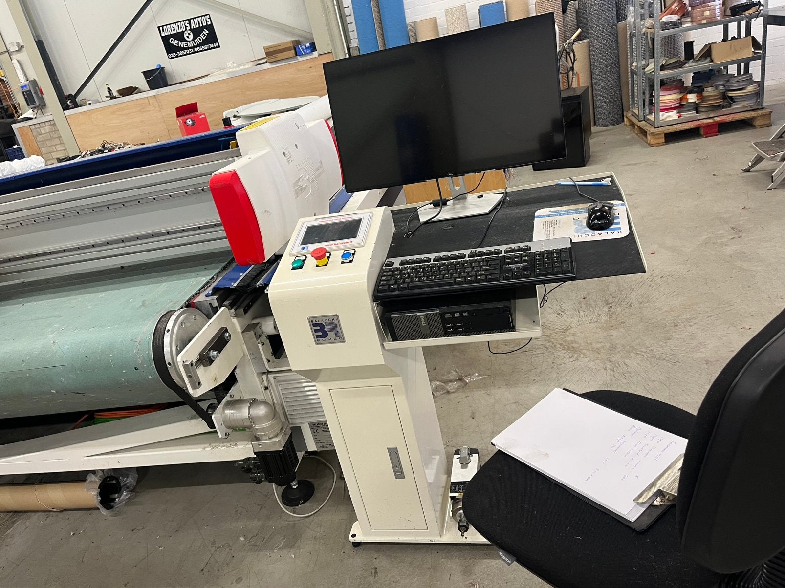 Complete inventaris textiel bedrijf met Balacchi Romeo BR6PT, Ophalen