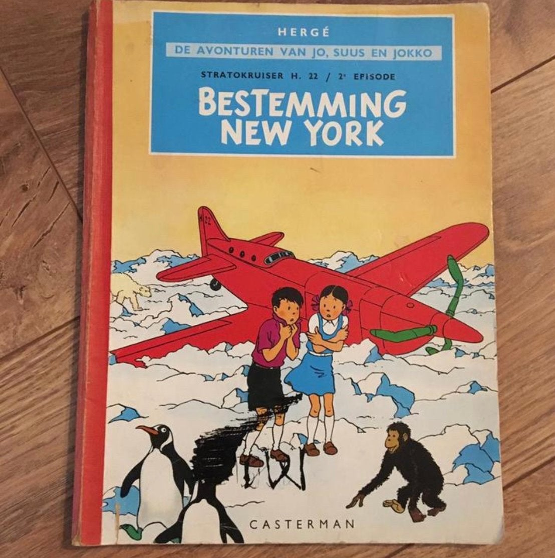 Hergé - Jo, Suus en Jokko: Bestemming New York - 1951, Boeken, Eén stripboek, Ophalen of Verzenden, Zo goed als nieuw