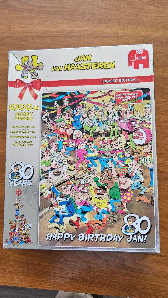 Jan van Haasteren 80 jaar - Limited Edition 1000 stukjes, Ophalen, 500 t/m 1500 stukjes, Gebruikt, Legpuzzel