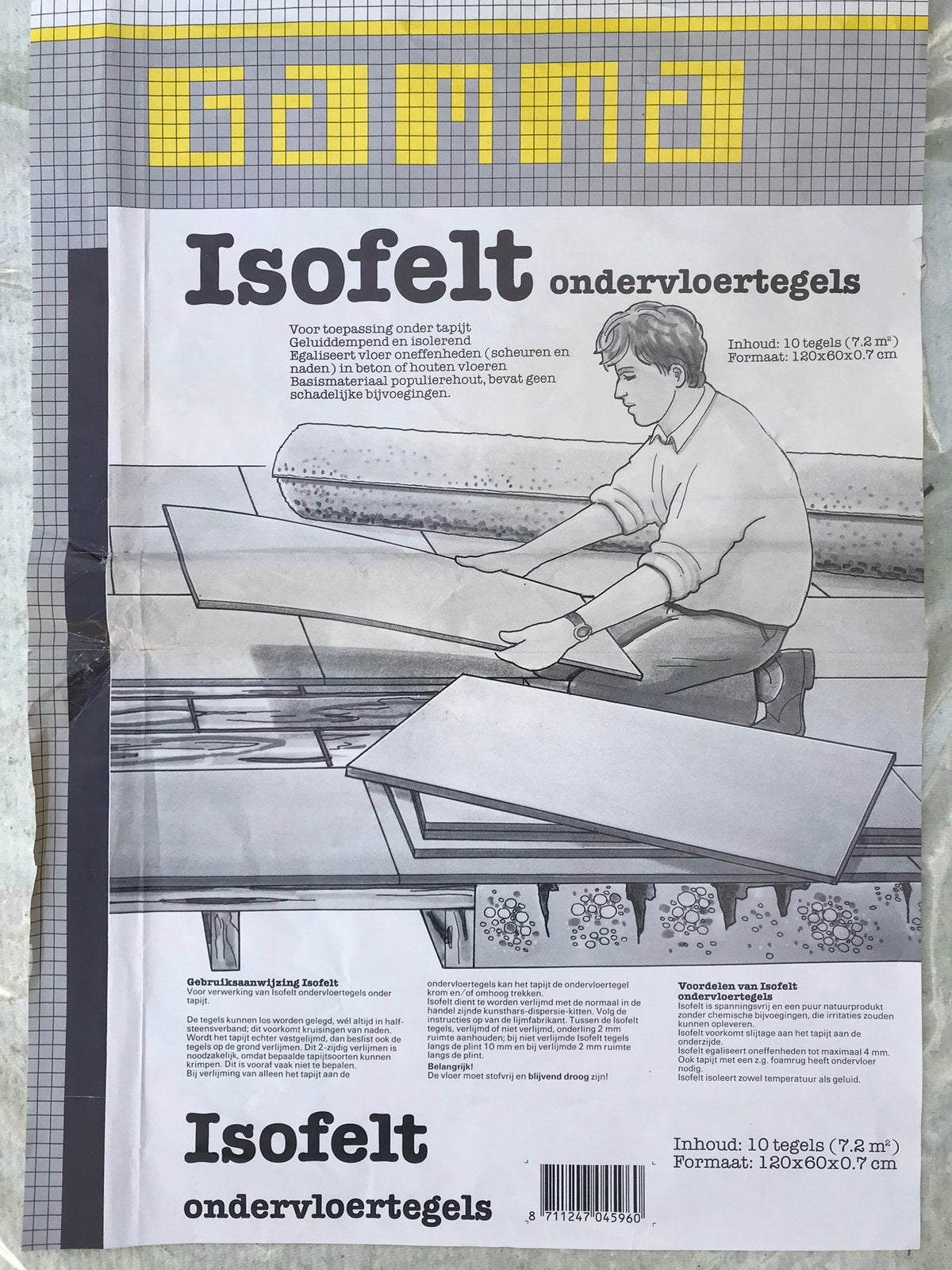 ZOLDERVONDST Isofelt ondervloertegels - ruim 3,6 m2 -GAMMA-, Ophalen, 30 cm of meer, 50 tot 150 cm, Nieuw