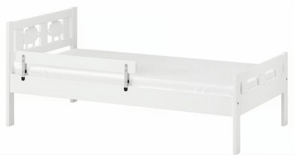 Wit peuterbed met uitvalbeveiliging, Ophalen of Verzenden, 140 tot 160 cm, 70 tot 85 cm