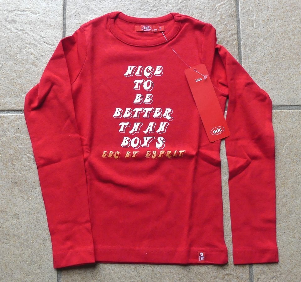 Esprit EDC t-shirt rood maat 134 longsleeve shirt - NIEUW!, Meisje, Nieuw, Ophalen of Verzenden, Esprit