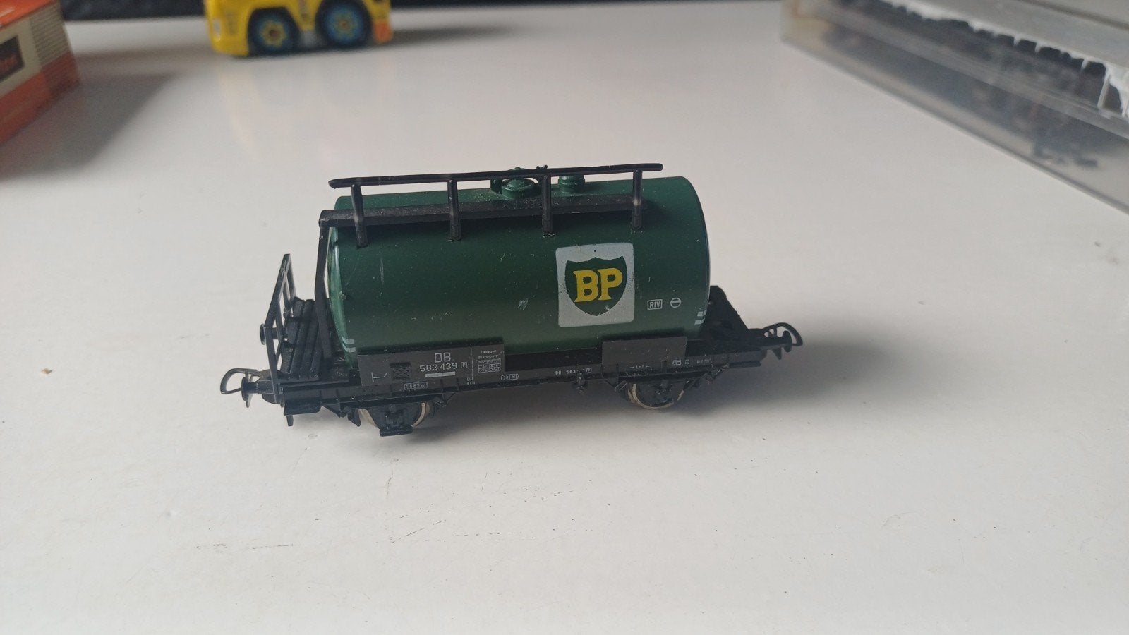 Assige BP ketelwagen - Groen modelspoorwagon, Overige merken, Gebruikt, Gelijkstroom, Wagon