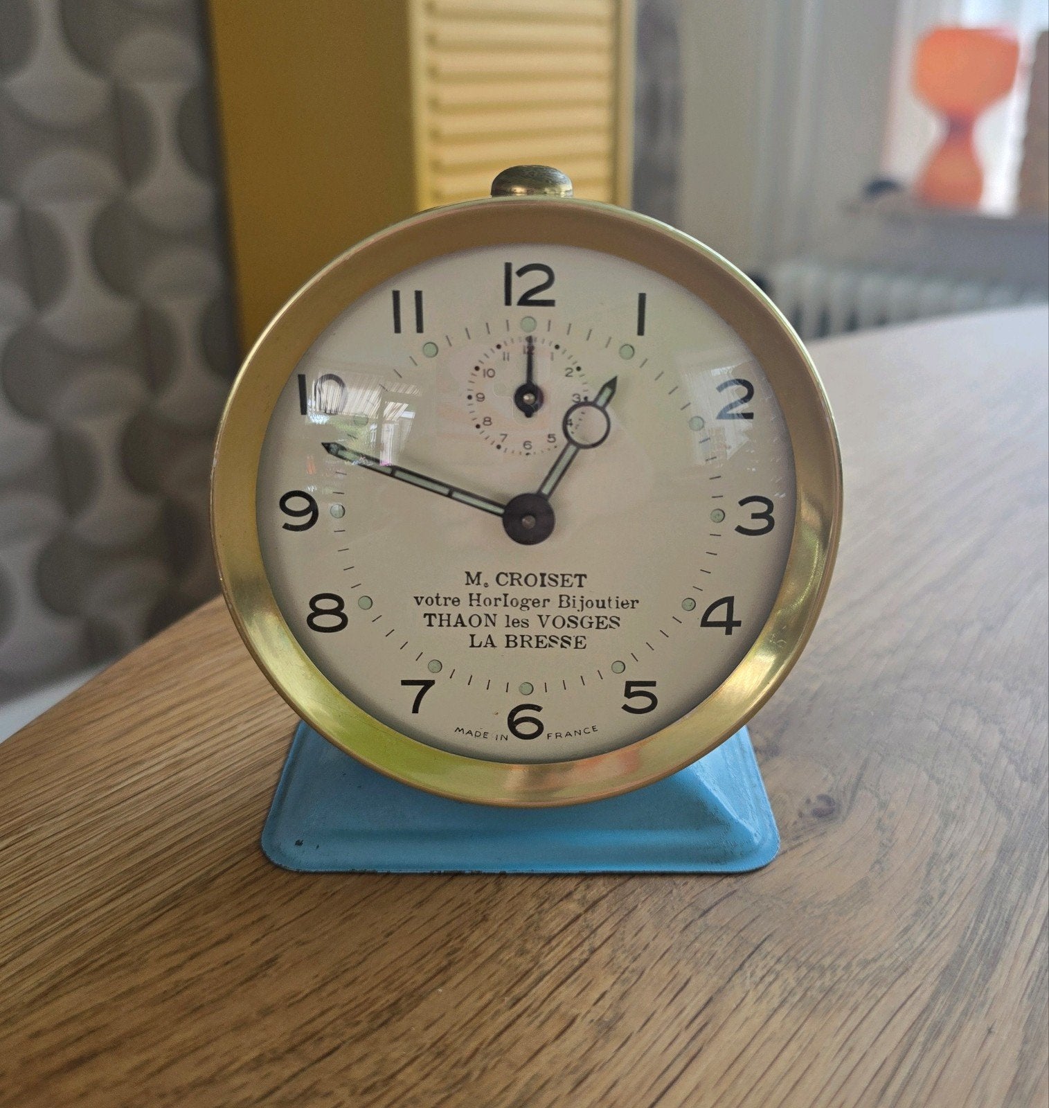 Vintage Franse Wekker Bayard – M. Croiset – Jaren 50/60, Antiek en Kunst, Antiek | Klokken, Ophalen of Verzenden
