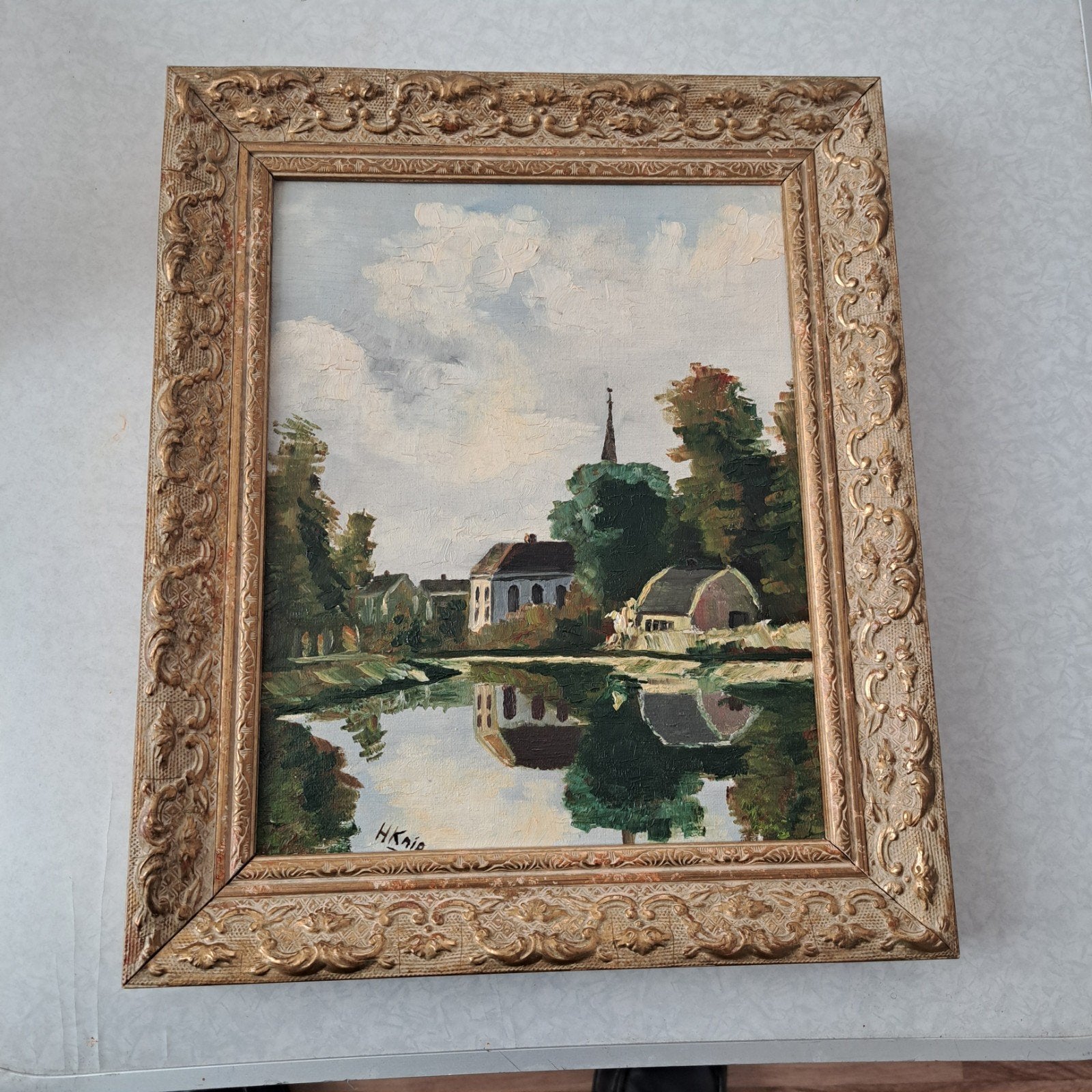 Aan de Dedemsvaart, Ophalen, Doek, Bijzondere lijst, Expressionistisch