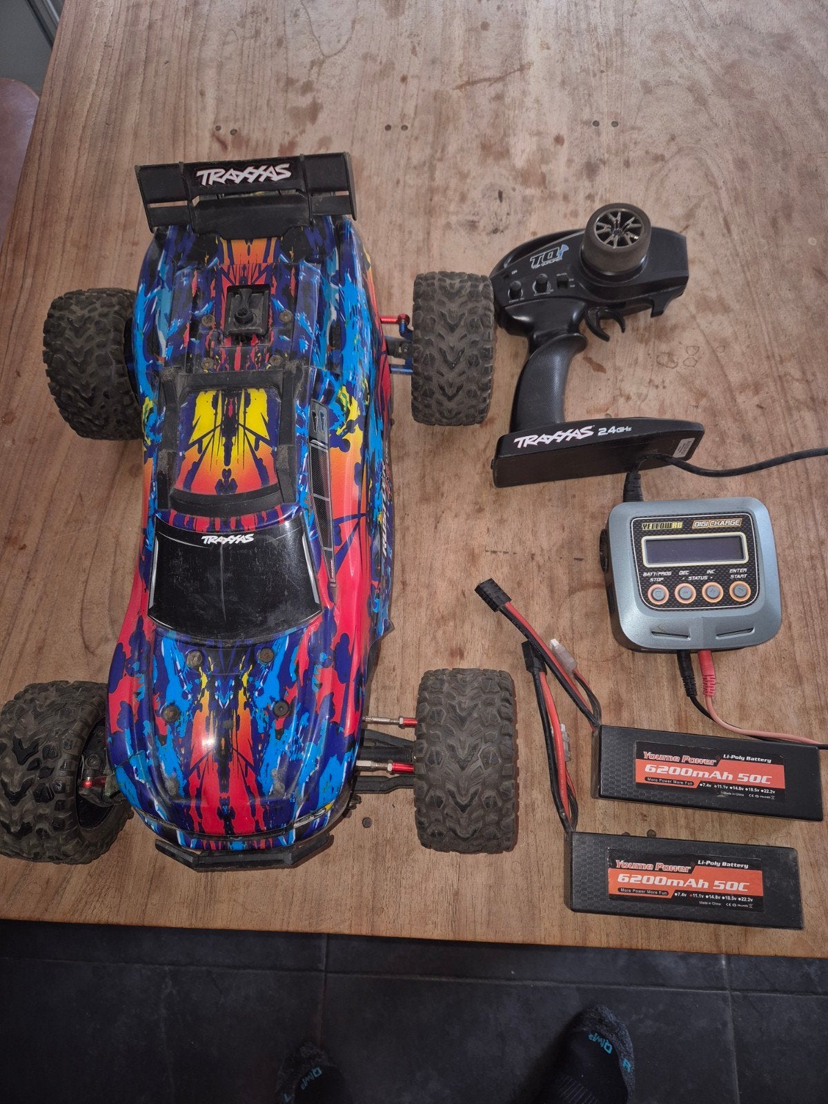 Traxxas rustler 4x4 vxl met afstandsbediening, Elektro, Gebruikt, Auto offroad, Ophalen of Verzenden
