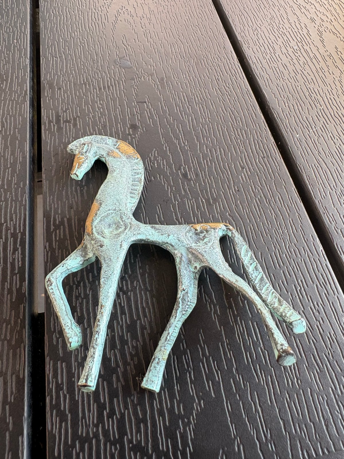 Antiek bronzen paardje - Decoratief beeldje, Ophalen of Verzenden