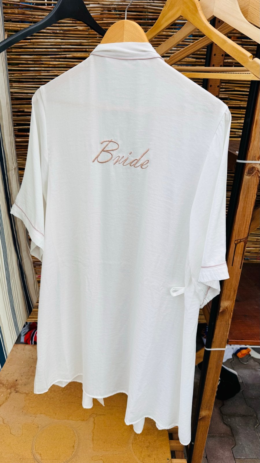 Bruids kimono 'Bride' - Maat M, Ophalen of Verzenden, Zo goed als nieuw, Wit, Accessoires