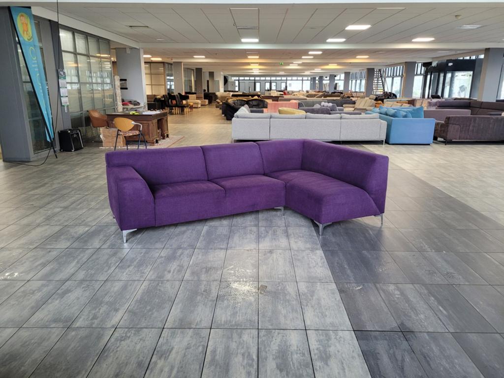 ✅️️️️️️ Donkerpaarse hoekbank 270x160 | Refurbished + Bezorg, Huis en Inrichting, Banken | Bankstellen, 250 tot 300 cm, Info@onbekend.nl
