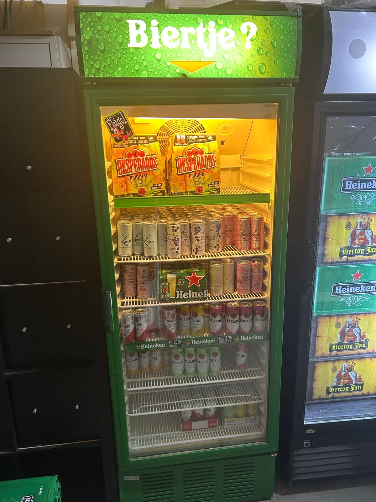 Heineken koelkast met glazen deur - Ideaal voor dranken, 200 liter of meer, 60 cm of meer, Zonder vriesvak, Gebruikt