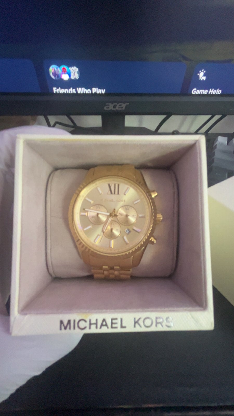 Michael Kors Gouden Polshorloge - Zo goed als nieuw, Staal, Polshorloge, Zo goed als nieuw, Ophalen
