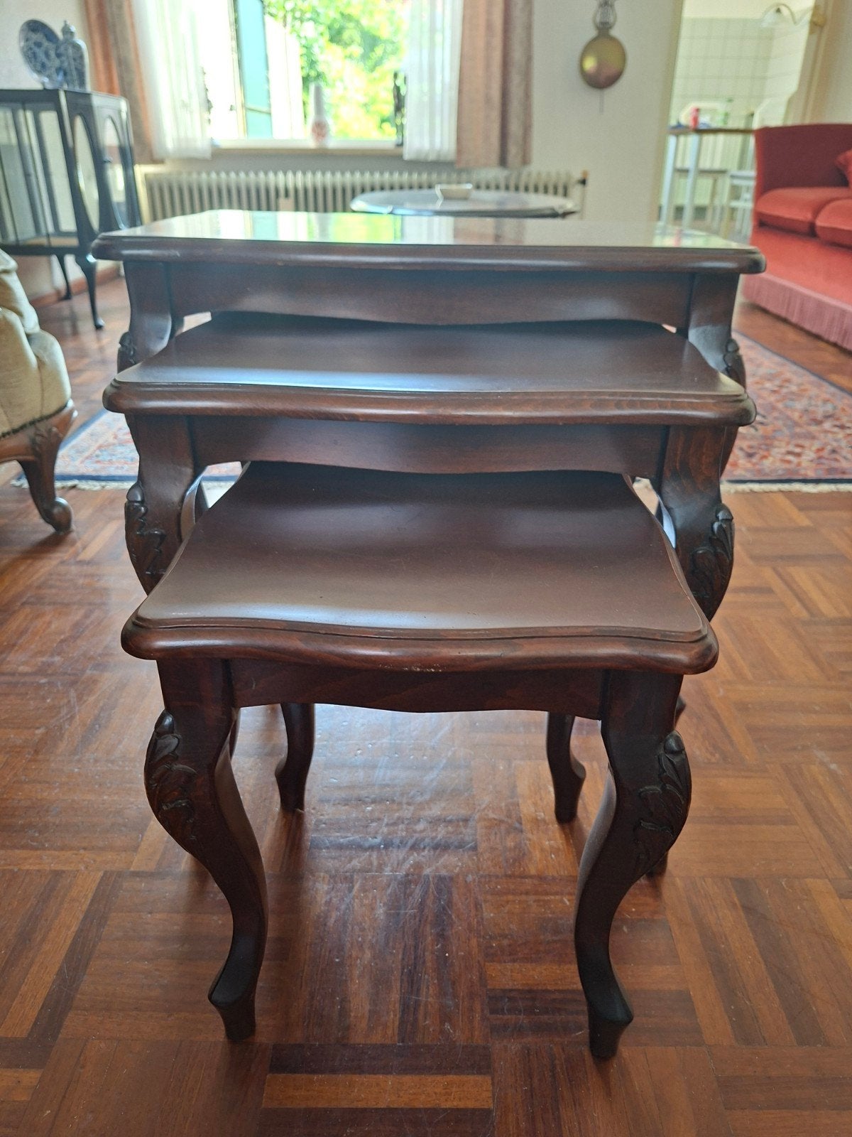Set van 3 antieke bijzettafels, nesttafels, Antiek en Kunst, Antiek | Meubels | Tafels, Ophalen