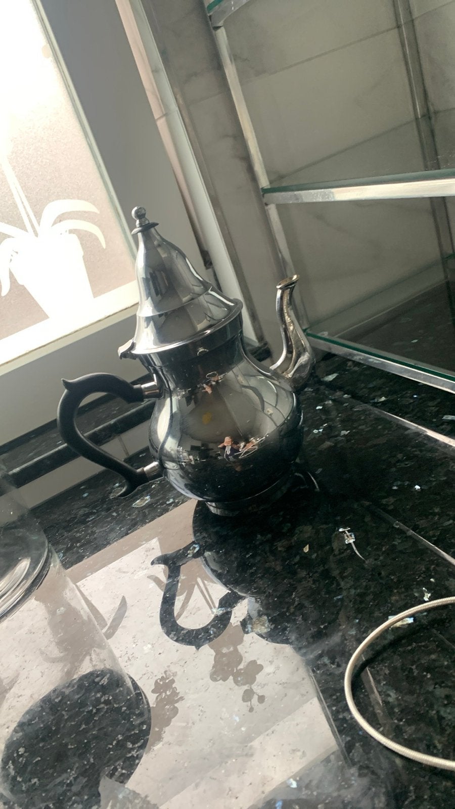 Vintage Marokkaanse theepot - Zilverkleurig, Antiek en Kunst, Ophalen of Verzenden
