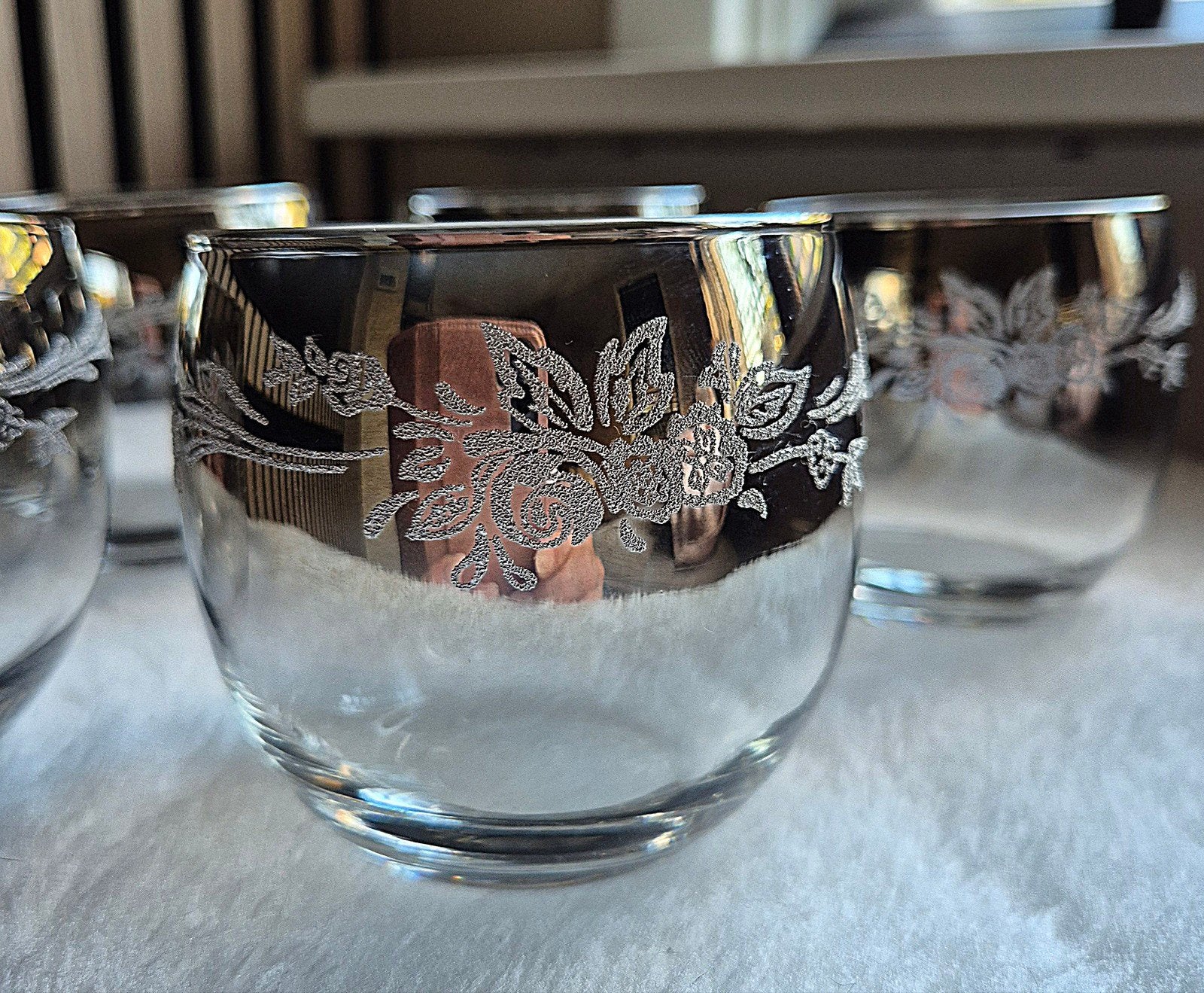 5 Vintage Queen's Lustreware "Roly Poly" glazen, Verzamelen, Ophalen of Verzenden, Zo goed als nieuw, Overige typen