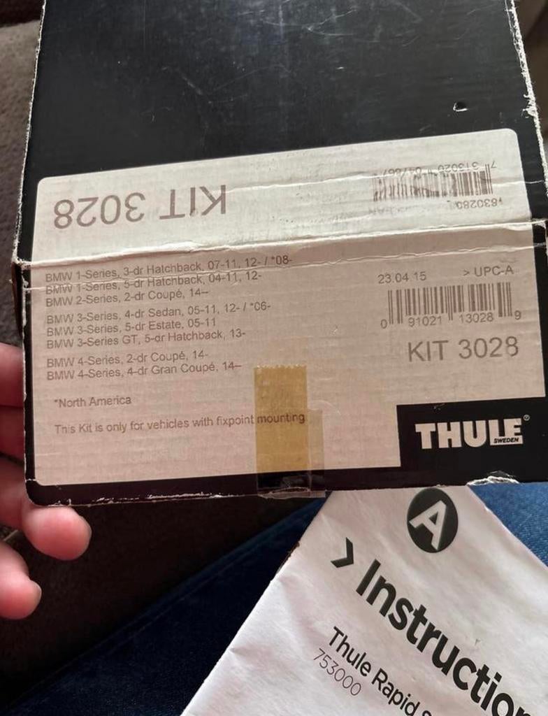 Thule rapid 753 + Kit 3028 voor BMW (fixpoint), Ophalen of Verzenden, Zo goed als nieuw
