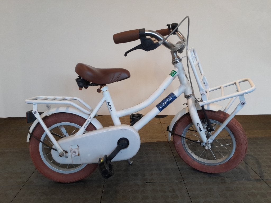 12,5 inch Alpina Cargo met terugtraprem en voordrager., Fietsen en Brommers, Fietsen | Meisjes, Ophalen, Terugtraprem, Gebruikt