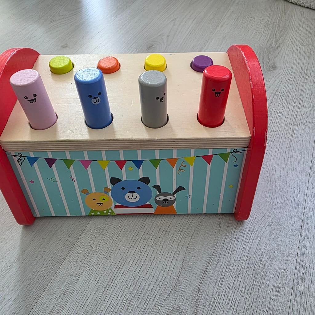 Houten hamertje tik speelgoed, Ophalen of Verzenden